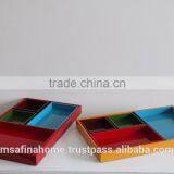 Set of 4 Nested Colored Lacquer Serving Tray thumbnail-1