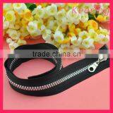 Custom Size Black Metal Zipper Silver Teeth WZP-050 thumbnail-1