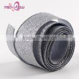 Popular Sale China 2'' Single Face Silver Glitter Burlap Ribbon thumbnail-1