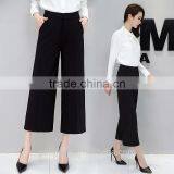 Wholesale Women's Wool Wide Leg Palazzo Trousers Casual Pants High Waist Straight Pants thumbnail-2