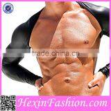 Black Long Sleeve Men Leather Club Wear NO MOQ thumbnail-3