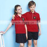 Custom Unisex Summer Red Color Polo School Uniform Shirt thumbnail-5