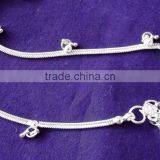 SILVER TONE Chain Payal ANKLETS Feet Bracelet PAIR thumbnail-2