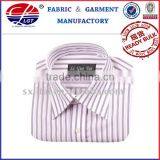 Cvc65% Cotton,35%polyester 45*45,120*86,yarn Dyed Luxury Pink Jacquard Stripe Silkly Long Sleeve Classic Men's Dress Shirt thumbnail-1