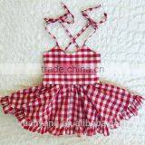 2017 Wholesale Lovely Plaid Kids Clothes New Fashion Party Frocks Designs Children Girl Dress thumbnail-1