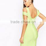 Customized Design Cheap Price Bandage Off The Shoulder Bardot Double Strap Mini Dress Foshan thumbnail-3