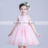 Sleeveless Flowers Girl Wedding Elegant Satin O-neck Kids Dress Waist Bow Flower Dresses thumbnail-1