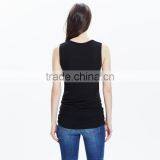 Black Slim Plain Twist Tunic Tank Top for Women thumbnail-3