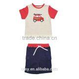 Summer Kid Boy Fashion Clothes Sets Applique T-shirt And Pant Outfit thumbnail-1