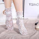 WS-16 Durable 2017 Acrylic+Lace Sock Women's Long Lace Socks Thin Transparent Thin Silk Socks thumbnail-5
