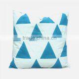 Block Printed TRIANGLE Kantha Quilted Decorative Cushion thumbnail-1