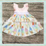 Hot Sale 2017 Summer Latest Long Skirt Design Children's Color Ice Cream Pattern Boutique Clothing Girl Sleeveless Dress thumbnail-1