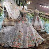 LS00147 Best Selling off Shoulder Lace Applique Luxury Baby Laced Flower Girls Dresses thumbnail-3