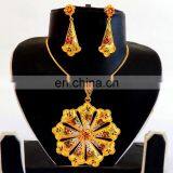 One Gram Gold Plated Pendant Set - Gold Plated Meenakari Pendant Set - Wholesale Gold Plated Pendant Set-Pakistani Pendant Set thumbnail-3
