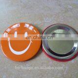 China Factory Wholesale Customized Printed Button Badge With Pin,Hot Selling Simile Face Tin Plastic Button Badge