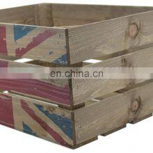 Rustic DIY Wooden Storage Box Country Crate With Union Jack Print 4 thumbnail-5