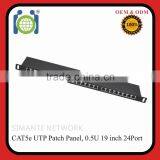 Good Price 0.5U 24 Port CAT.5E FTP Patch Panel