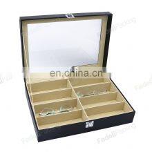 Glasses Storage Box Custom 8 Slots Leather Glasses Packaging Cases Display thumbnail-2