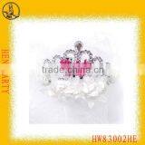 Silver Plastic Tiara Bride to be Tiara With White Gauze thumbnail-1