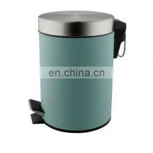 Simple Design Household Kitchen Bathroom Stainless Steel Pedal Bin Egg Packing Rubber Coated Trash Bin Grey Iron Trash Bin thumbnail-1