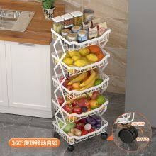 Floor Multi - Layer Movable Kitchen Shelf Vegetable Rack Toilet Storage Rack thumbnail-3