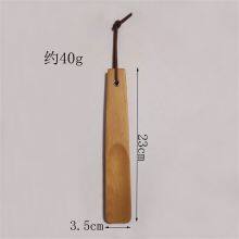 Eco-friendly Handle Beech Shoehorn Wood Customized Logo Hotel Homehold Reusable Shoe Lifter thumbnail-4