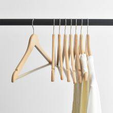 Manufacturer Hangers For Cloths Wood Cloth Hanger Wholesale White Wooden Clothing Coat Non Slip Clothes Hangers thumbnail-3