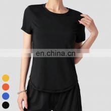Wholesale Outdoor Tee Ice Silk Breathable Quick Dry Shirt Running Fitness T-shirt Short Sleeve Sports Tops Yoga T Shirts Women thumbnail-3