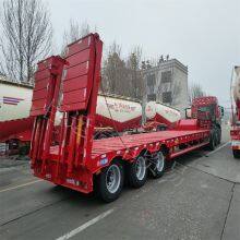 Low Flatbed Semi-trailer Hydraulic Ladder Semi-trailer Automatic Low Flatbed Export Trade
