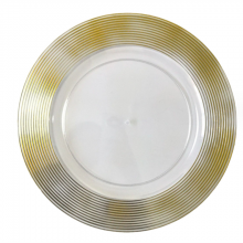 Golden Round Edge Clear Plastic Table Charger Plates Wedding Wholesale Festival Supplies Dinner Plate thumbnail-4