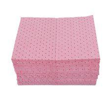 Розовые перфорированные химические салфетки-пенки для улавливания разлива для лаборатории