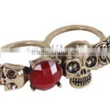 fashion skull double ring