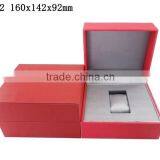 Fashion Red High Quality Leather Covered Jewelry Watch Gift Box Hand Made W1132