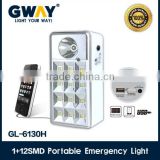 220v led rechargeable emergency light,1W spotlight+12pcs of HI-Power 5050SMD led