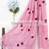 Wholesale Korean Fashion Women Colorful Flower Embroidered Scarves Quality Choice thumbnail-4