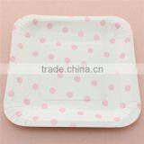 China Wholesale Fancy Dotted 7 Inch Square Paper Plates thumbnail-4