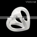Vnistar Silver Plated Bead PBD1035, Heart-shaped Bead Fit for European Bracelet Size in 10*11mm thumbnail-2