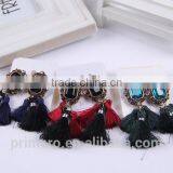 New Fashion Jewelry Hot Sale Crystal Vintage Tassel Statement Bib Earrings Factory Price thumbnail-4