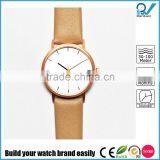 Minimalist Design Versatile Accessory Pvd Rose Gold Case Calf Leather Strap Watch Stainless Steel Back Women thumbnail-2