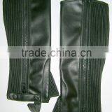 Leather Horse Riding Chaps in SYNTHECTIC LEATHER BLACK - S, M, L, XL thumbnail-2