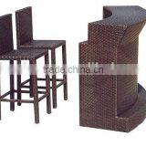Wicker Bar Table and Chair Set thumbnail-2