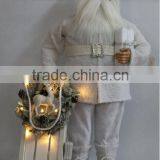 XM-A6005 32 Inch Lighted White Standing Santa for Christmas Decoration