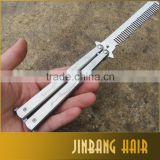 Metal Stainless Steel Practice Training Butterfly Balisong Style Knife Comb Hot Sale Carved Double Dragon