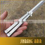 Malaysia Hot Selling Hair Styling Tool Comb Butterfly Pattern Camping Carved Double Dragon Butterfly Knife thumbnail-3