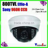 22 Pcs IR Leds Dome CCTV Camera OSD Menu 3DNR 4-9mm Manual Zoom Lens Plastic Cover Indoor Sony Effio-A 800TVL Vision Star thumbnail-1