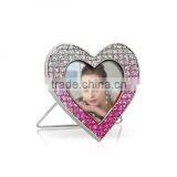 Jeweled Pewter Photo Frame in Heart-Shaped With Crystal thumbnail-1