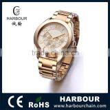Full Stainless Steel Mutifunction Japan Quartz Wirst Watch Gold thumbnail-1