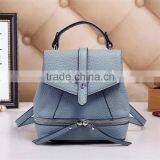 Fashion Korean Syle Genuine Litchi Grain Leather Backpack