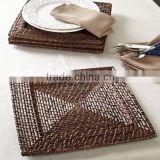 Party rattan and bamboo serving tray