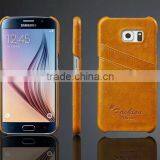 Card Holder Genuine Wax Matt Leather Back Cover For Samsung Galaxy S6 thumbnail-3